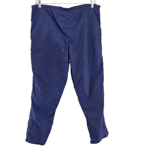Vintage Nike Pants Mens L Blue Track Elastic Waist Drawstring Warm Up Athletic - Picture 3 of 11